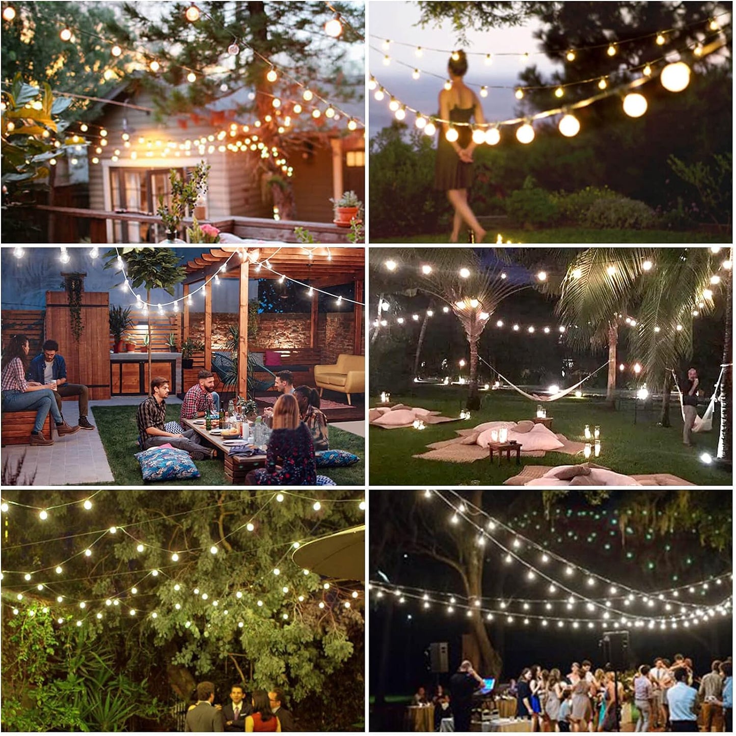 Guirlande de guinguette 30 mètres 2700K blanc chaud