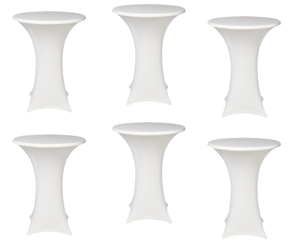 Lot de 6 tables hautes pliantes 80/110 cm