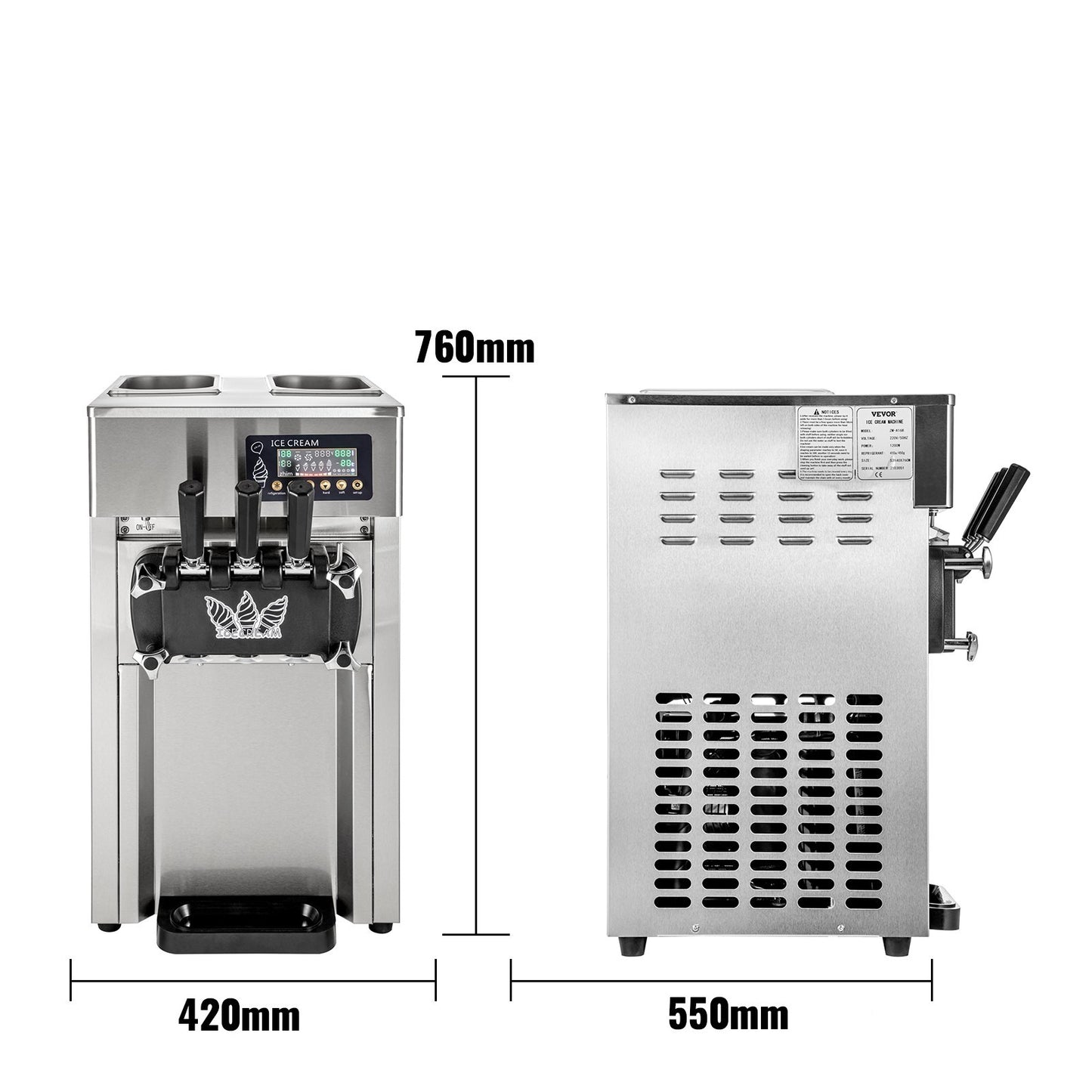 Machine à glaces italienne 1200 W professionnelle